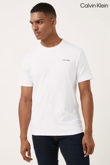 Calvin Klein White Interlock Logo T-Shirt (C27838) | SGD 92 - SGD 97