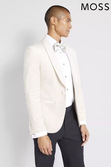 MOSS Slim Fit Winter Velvet White Jacket (C27839) | $246