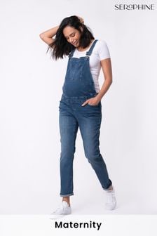 Seraphine Blue Mid Wash Maternity Denim Dungarees (C28030) | 164 zł