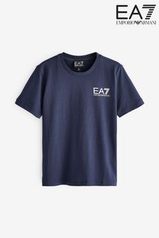 Granatowy - Czarna chłopięca koszulka Emporio Armani Ea7 Core Id (C28103) | 90 zł