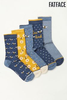 FatFace Blue Bee Socks 5 Pack (C28396) | €25