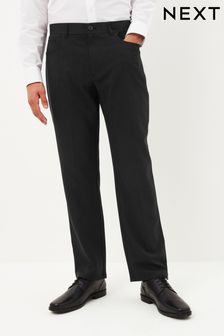 Black Jean Style Machine Washable Plain Front Smart Trousers (C28604) | AED83
