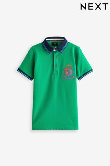 Yeşil Miras Kısa Kollu İşlemeli Heritage Badge Polo Gömlek (3-16 yaş) (C28672) | ₺ 276 - ₺ 391