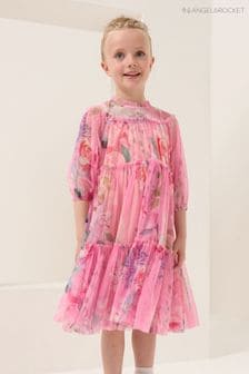 Pink Floral - Angel & Rocket Pink Eleanor Print Mesh Dress (C28713) | kr480 - kr550