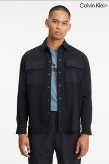 Calvin Klein Fleece-Hemdjacke aus Twill, Schwarz (C28768) | 113 €