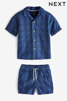 Blue Check Shirt and Shorts Set (3mths-7yrs) (C28769) | $30 - $37