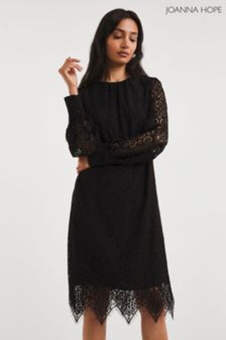 Joanna Hope Modern Lace Shift Fredd Black Dress (C28869) | $140