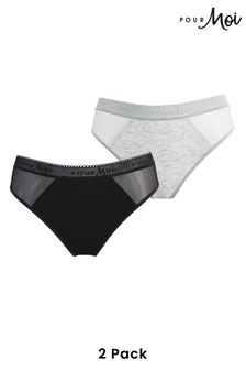 Pour Moi Modal and Mesh Knickers 2 Pack