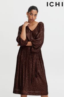 ICHI Brown Dress (C29196) | €55