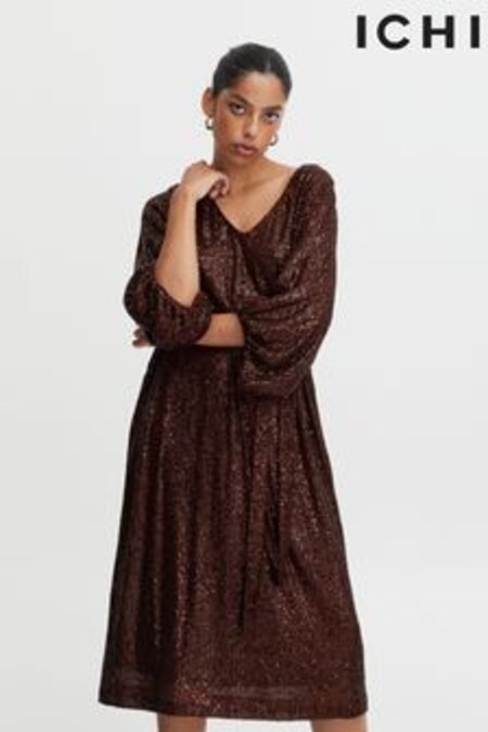 ICHI Brown Dress (C29196) | €44