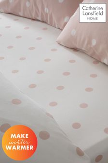 Catherine Lansfield Pink Brushed Spot Reversible Fitted Sheet (C29390) | ₪ 74 - ₪ 88
