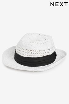 Biały - Słomkowy kapelusz kowbojski (3-16 lat) (C29430) | 40 zł - 50 zł