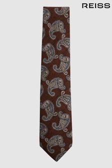 Reiss Brown Galaxy Paisley Print Tie (C29431) | SGD 160