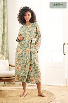 Morris & Co Green Floral Lightweight Dressing Gown (C29555) | €79