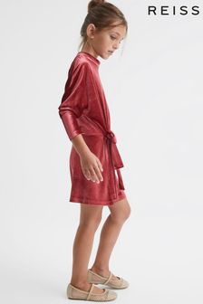 Reiss Pink Esme Senior Velvet Tie Side Dress (C29575) | €75