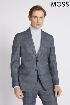 MOSS x Barberis Tailored Fit Blue Check Suit: Jacket (C29856) | $526