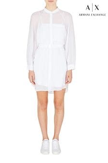 Armani Exchange White Summer Shirt Dress (C29858) | €131