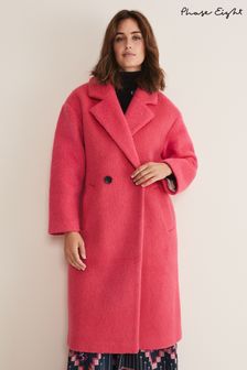 Phase Eight Pink Quinn Crinkle Textured Cocoon Coat (C30042) | €154