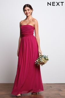 Pink Mesh Multiway Bridesmaid Wedding Maxi Dress (C30070) | €25