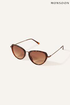 Gafas de sol marrones con diseño ovalado y efecto carey de Monsoon (C30227) | 27 €