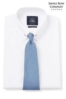 Savile Row Co White Extra Slim Pin Collar Double Cuff Shirt (C30251) | 351 SAR