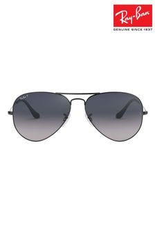 Gläser mit Farbverlauf, Stahlgrau/Blau/Grau - Ray-ban Große Pilotensonnenbrille mit polarisierten Gläsern (C30276) | 331 €