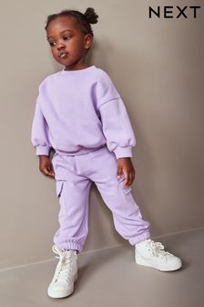 Lilac Purple Cargo Joggers (3mths-7yrs) (C30362) | €12 - €16