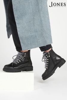 Jones Bootmaker Susanna Leather Black Hiker Boots (C30700) | $223
