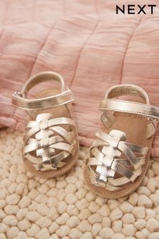 Gold Baby Ankle Strap Fisherman Sandals (0-18mths) (C30863) | €11.50