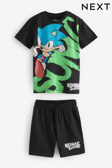 Sonic Black Short Sleeve License T-Shirt And Shorts Set (3-16yrs) (C31000) | TRY 460 - TRY 598