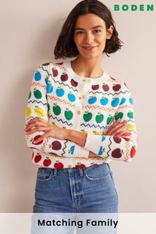 Boden Cream Edie Fair Isle Cardigan (C31008) | kr1,272