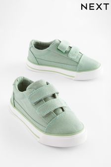 Vert sauge - Chaussures à fermeture scratch imprimé étoiles (C31196) | €9 - €12