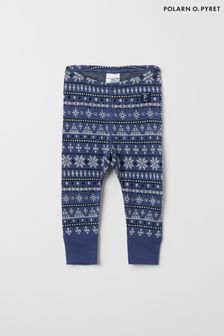 Polarn O Pyret Blue Merino Wool Nordic Thermal Long Johns Trousers (C31271) | €42