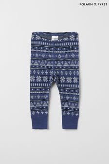 Polarn O Pyret Blue Merino Wool Nordic Thermal Long Johns Trousers (C31271) | ₪ 140