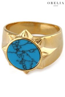 Orelia London Turquoise Blue Semi-Precious Sun Ring (C31423) | ₪ 130
