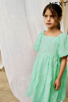 Mint Green Floral Texture Dress (3-16yrs) (C31663) | €35 - €44