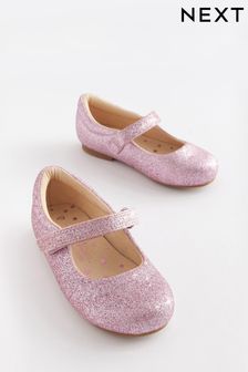 Розовый с блестками - Туфли с ремешком на низком каблуке (C31704) | €16 - €17
