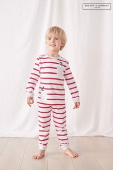 The White Company Snowman Motif Stripe Christmas Pyjamas Set (C31906) | €17.50 - €18.50