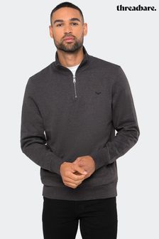 Dunkelgrau meliert - Threadbare Sweatshirt mit 1/4-Reißverschluss (C32043) | 34 €