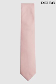 Nežno roza - Reiss svilena kravata s teksturo Blend Ceremony (C32107) | €55