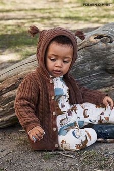 PO.P Brown Organic Cotton Knitted Hoodie (C32179) | €17.50