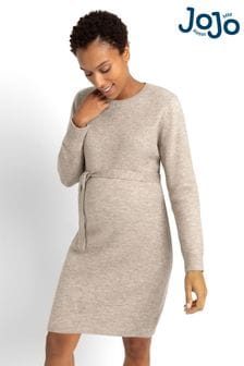 JoJo Maman Bébé Oatmeal Crew Neck Knitted Maternity Dress (C32249) | 94 €