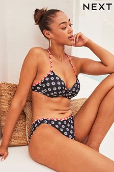 Mono Woodblock Padded Wired Plunge Bikini Top (C32443) | €7