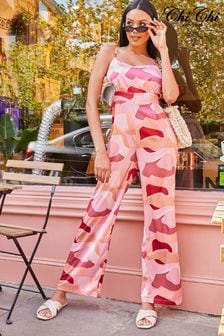 Chi Chi London Pink Sleeveless Floral Jumpsuit (C32462) | $128