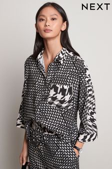 Black and White Geo Long Sleeve Shirt (C32590) | 28 €