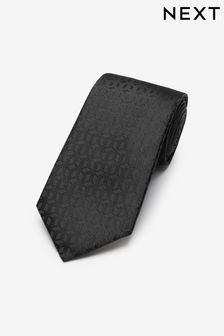 Black N Logo Pattern Tie (C32608) | $17