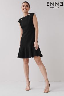 Черное платье без рукавов с расклешенной юзкой Emme Marella Xeno (C32836) | €98