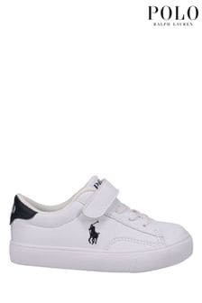 أبيض وأزرق - حذاء رياضي بحزام لاصق بشعار Theron V من Polo Ralph Lauren (C32921) | 446 ر.س