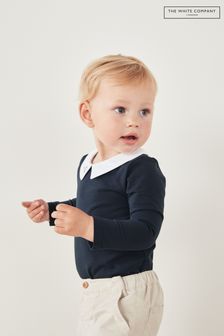The White Company Blue Baby Sheep Collared Bodysuit (C33060) | $29