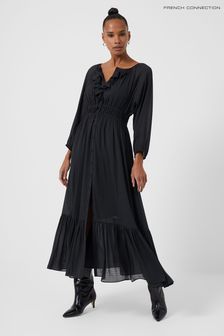French Connection Blue Anna Cora Pleated Ruffle Dress (C33067) | 138 €